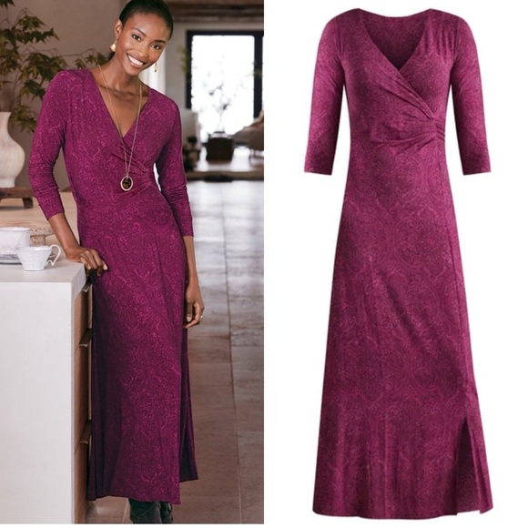 Soft Surroundings Hyannis Maxi Dress in Tapestry Multi Purple Color - S - Picture 4 of 7